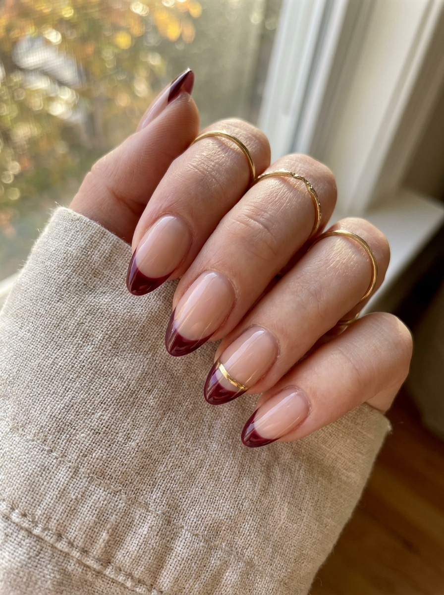 Brown Double French Nails als elegante French-Maniküre für den Herbst 2026